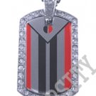 ARAPAHO AMERICAN INDIAN FLAG Iced Out CZ BLING Dog Tag