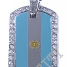 ARGENTINA FLAG Iced Out CZ BLING Charm Dog Tag DOGTAG