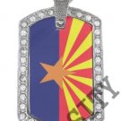 ARIZONA AZ STATE FLAG PENDANT Iced Out CZ BLING Charm Dog