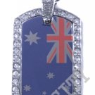 AUSTRALIA FLAG Iced Out CZ BLING Charm Dog Tag