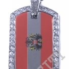 AUSTRIA AUSTRIAN FLAG Iced Out CZ BLING Charm Dog Tag