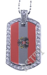 AUSTRIA AUSTRIAN FLAG Iced Out CZ BLING Charm Dog Tag