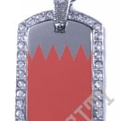 BAHRAIN FLAG Iced Out CZ BLING Charm Dog Tag