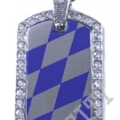 BAVARIA BAVARIAN FLAG PENDANT Iced Out CZ BLING Charm Dog Tag