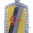 BRUNEI FLAG PENDANT Iced Out CZ BLING Charm Dog Tag