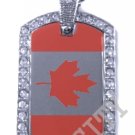 CANADA CANADIAN FLAG PENDANT Iced Out CZ BLING Charm Dog Tag