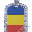 CHAD Chadian Republic FLAG PENDANT Iced Out CZ BLING Charm Dog Tag