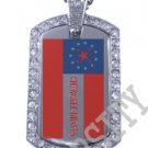 CHEROKEE BRAVES INDIAN FLAG Iced Out CZ BLING Dog Tag
