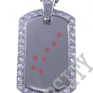 CHEROKEE PEACE INDIAN FLAG Iced Out CZ BLING Dog Tag