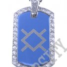 CHEYENNE AMERICAN INDIAN FLAG Iced Out CZ BLING Dog Tag