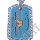 CHEYENNE ARAPAHO INDIAN FLAG Iced Out CZ BLING Dog Tag