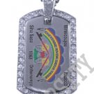 CHEYENNE RIVER SIOUX INDIAN FLAG Iced Out CZ BLING Dog