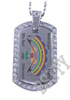 CHEYENNE RIVER SIOUX INDIAN FLAG Iced Out CZ BLING Dog
