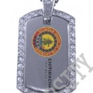 CHITIMACHA INDIAN FLAG Iced Out CZ BLING Dog Tag