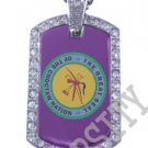 CHOCTAW INDIAN FLAG Iced Out CZ BLING Dog Tag