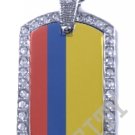 COLOMBIA COLOMBIAN FLAG PENDANT Iced Out CZ BLING Charm Dog