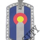 COLORADO CO STATE FLAG PENDANT Iced Out CZ BLING Charm Dog