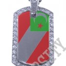 CONFEDERATE SEMINOLE INDIAN FLAG Iced Out CZ BLING Dog Tag