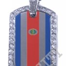 COSTA RICA Costa Rican FLAG PENDANT Iced Out CZ BLING Charm Dog Tag