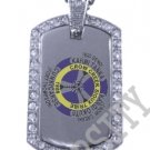 CROW CREEK SIOUX INDIAN FLAG Iced Out CZ BLING Dog Tag