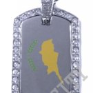 CYPRUS Kýpros FLAG PENDANT Iced Out CZ BLING Charm Dog Tag