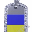 Canary Islands FLAG PENDANT Iced Out CZ BLING Charm Dog Tag
