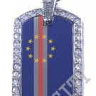 Cape Verde CABO VERDEAN FLAG PENDANT Iced Out CZ BLING Charm Dog Tag