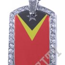 East Timorese TIMOR FLAG PENDANT Iced Out CZ BLING Charm Dog Tag