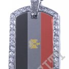 Egypt Egyptian FLAG PENDANT Iced Out CZ BLING Charm Dog Tag