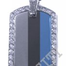 Estonia Estonian FLAG PENDANT Iced Out CZ BLING Charm Dog Tag