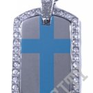 FINLAND FINNISH FLAG PENDANT Iced Out CZ BLING Charm Dog