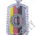 FLORIDA SEMINOLE INDIAN FLAG Iced Out CZ BLING Dog Tag