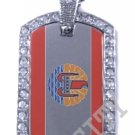 French Polynesia FLAG PENDANT Iced Out CZ BLING Charm Dog
