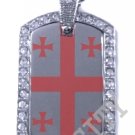 GEORGIA Republic FLAG Iced Out CZ BLING Charm Dog Tag