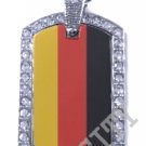 GERMAN GERMANY DEUTSCHE FLAG Iced Out CZ BLING Charm Dog Tag