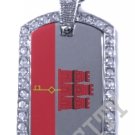 GIBRALTAR Gibraltarian FLAG Iced Out CZ BLING Charm Dog Tag
