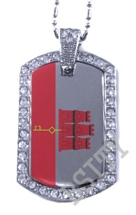 GIBRALTAR Gibraltarian FLAG Iced Out CZ BLING Charm Dog Tag