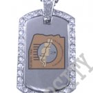 GILA RIVER INDIAN FLAG Iced Out CZ BLING Dog Tag