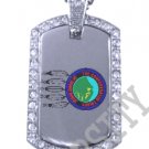 GRAND RONDE INDIAN FLAG Iced Out CZ BLING Dog Tag