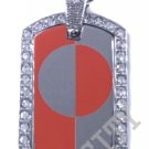 GREENLAND GREENLANDIC FLAG Iced Out CZ BLING Charm Dog Tag