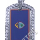 GUAM GUAHAN Chamorro FLAG Iced Out CZ BLING Charm Dog Tag
