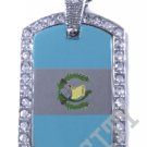 GUATEMALA GUATEMALAN FLAG Iced Out CZ BLING Charm Dog Tag