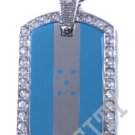 HONDOURAS HONDOURAN FLAG PENDANT Iced Out CZ BLING Charm Dog Tag
