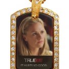 SOOKIE 2 TRUE BLOOD PHOTO GOLD CZ BLING CHARM Dog Tag NECKLACE