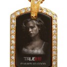 SOOKIE TRUE BLOOD PHOTO GOLD CZ BLING CHARM Dog Tag NECKLACE