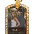 SOOKIE BILL TRUE BLOOD PHOTO GOLD CZ BLING CHARM Dog Tag NECKLACE