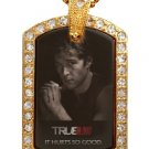 JASON TRUE BLOOD PHOTO GOLD CZ BLING CHARM Dog Tag NECKLACE