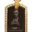 ERIC TRUE BLOOD PHOTO GOLD CZ BLING CHARM Dog Tag NECKLACE
