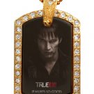 BILL TRUE BLOOD PHOTO GOLD CZ BLING CHARM Dog Tag NECKLACE