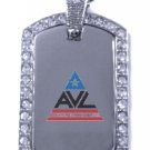 AVL VAMPIRE LEAGUE TRUE BLOOD PHOTO SILVER CZ BLING CHARM Dog Tag NECKLACE